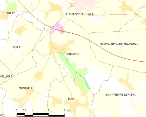Detailkaart van de gemeente