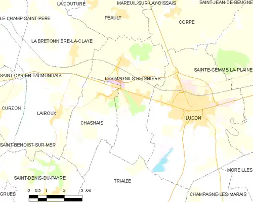 Detailkaart van de gemeente