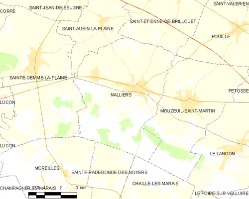 Detailkaart van de gemeente