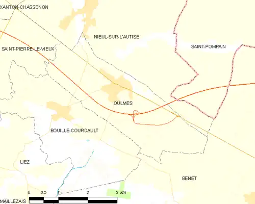 Detailkaart van de gemeente