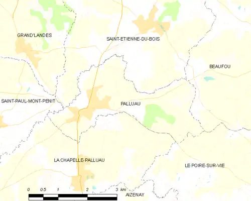 Detailkaart van de gemeente