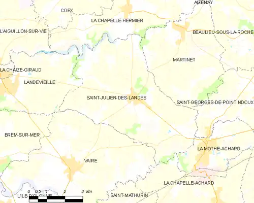 Detailkaart van de gemeente