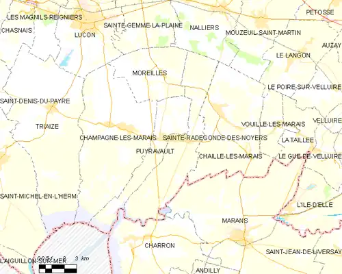 Detailkaart van de gemeente