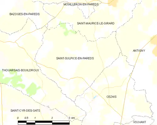 Detailkaart van de gemeente