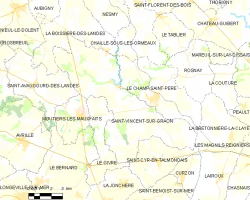 Detailkaart van de gemeente