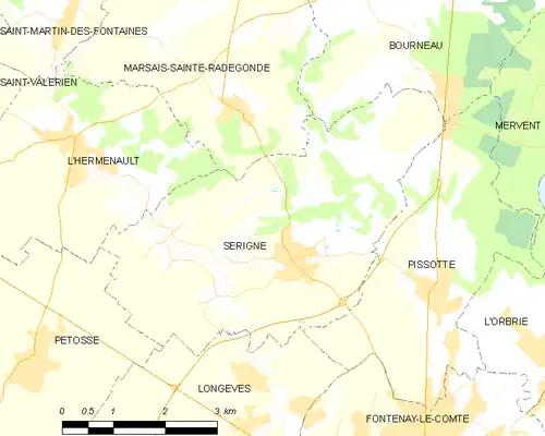 Detailkaart van de gemeente