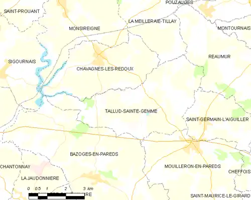 Detailkaart van de gemeente