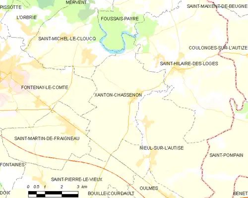 Detailkaart van de gemeente