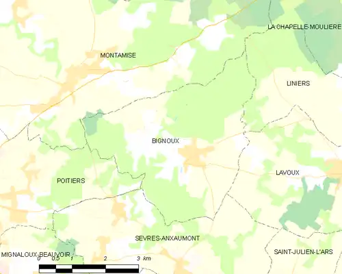 Detailkaart van de gemeente