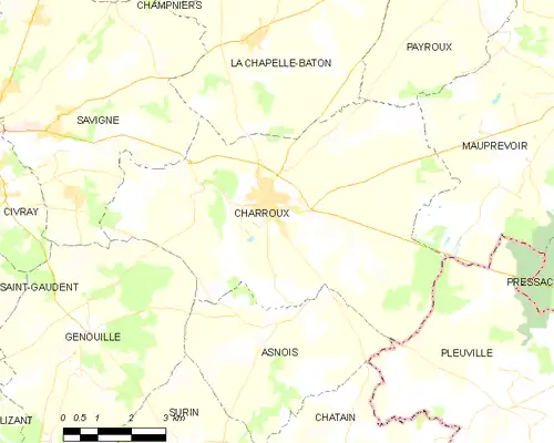 Detailkaart van de gemeente