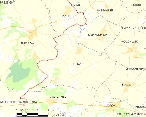 Detailkaart van de gemeente