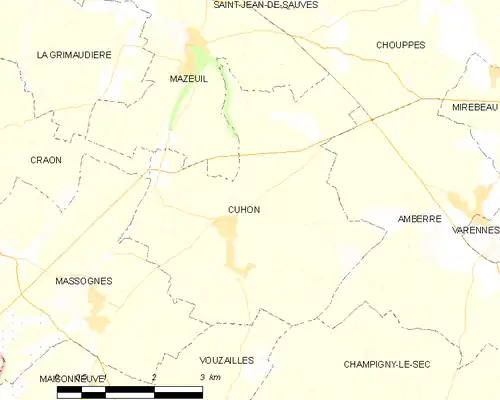 Detailkaart van de gemeente