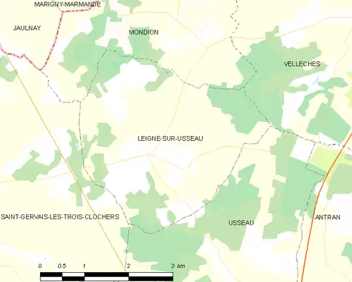 Detailkaart van de gemeente