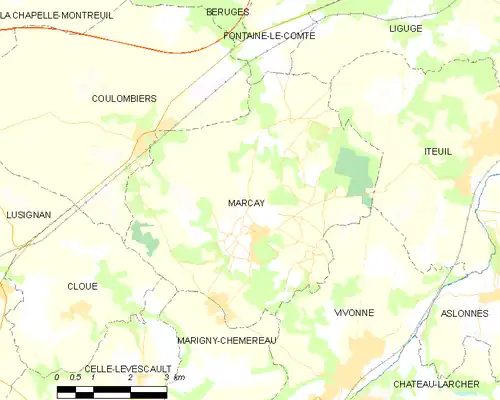 Detailkaart van de gemeente