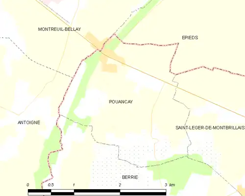 Detailkaart van de gemeente