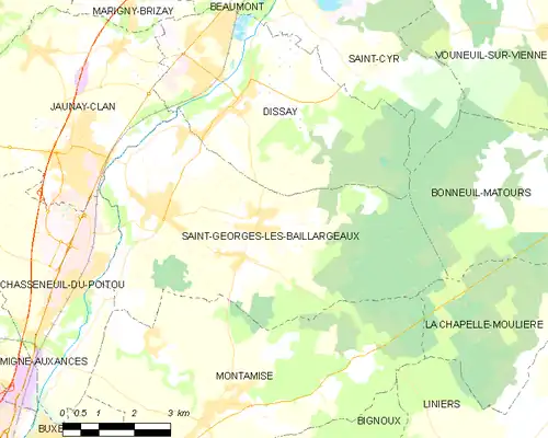 Detailkaart van de gemeente