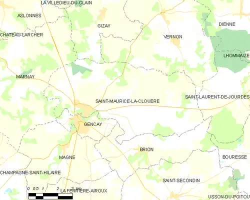 Detailkaart van de gemeente