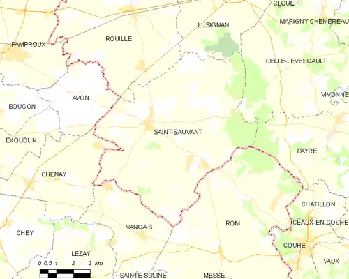 Detailkaart van de gemeente