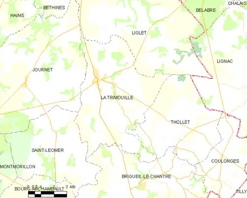 Detailkaart van de gemeente