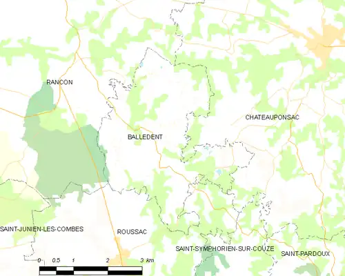 Detailkaart van de gemeente