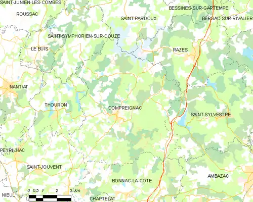 Detailkaart van de gemeente