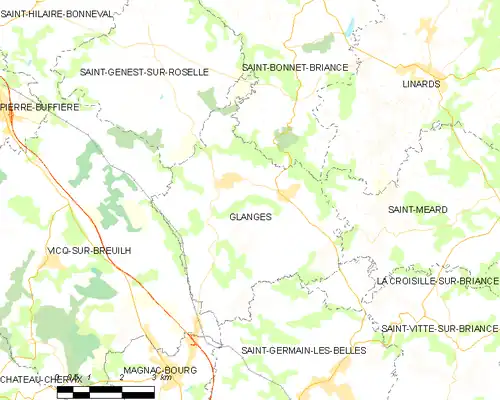 Detailkaart van de gemeente