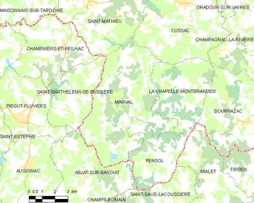 Detailkaart van de gemeente