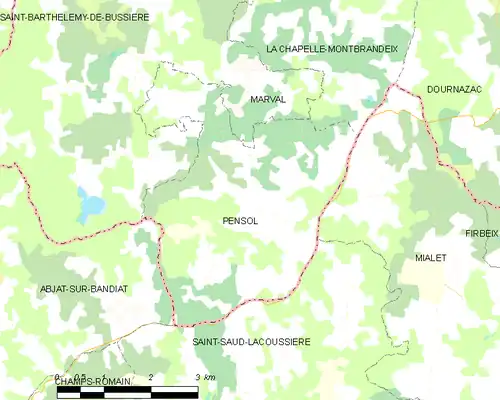 Detailkaart van de gemeente