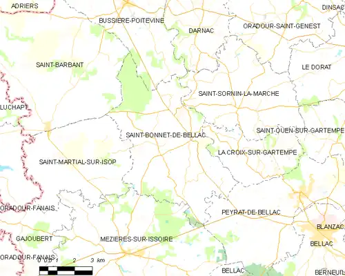 Detailkaart van de gemeente