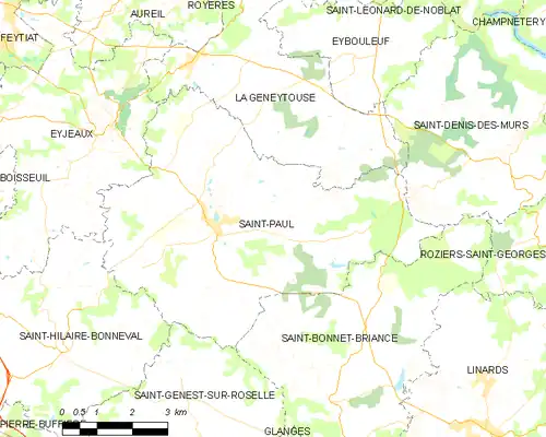 Detailkaart van de gemeente