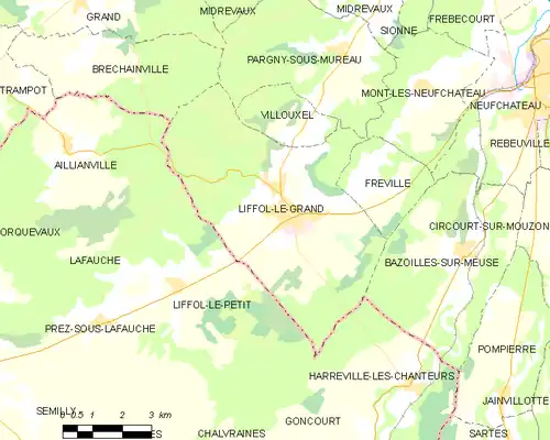 Detailkaart van de gemeente