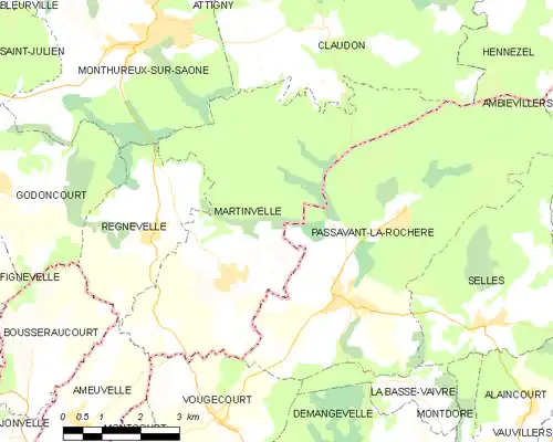 Detailkaart van de gemeente