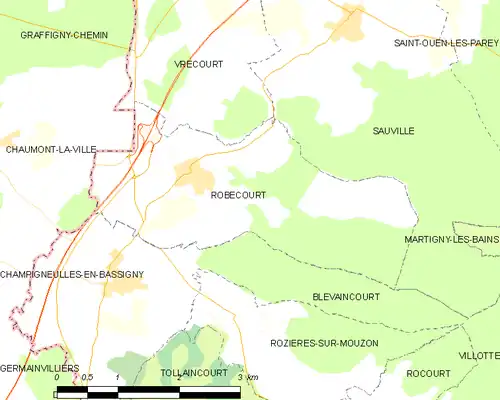 Detailkaart van de gemeente