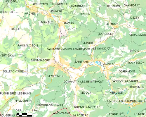 Detailkaart van de gemeente