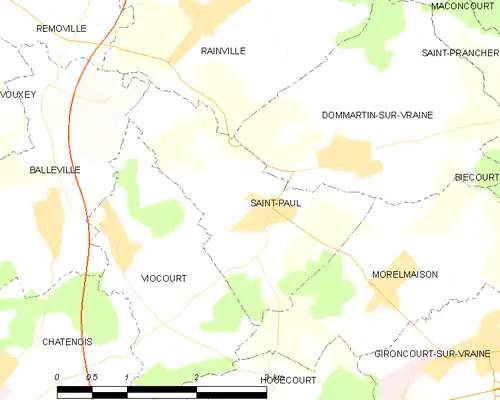 Detailkaart van de gemeente