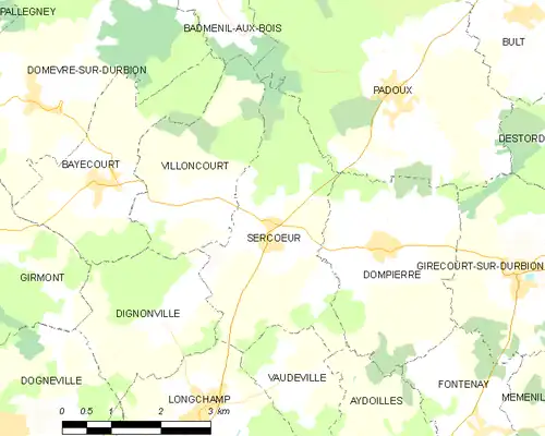 Detailkaart van de gemeente