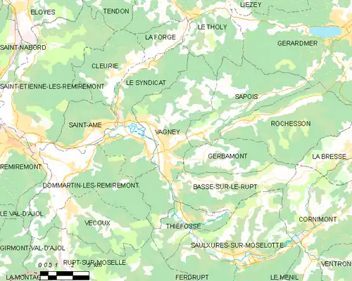 Detailkaart van de gemeente