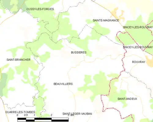 Detailkaart van de gemeente