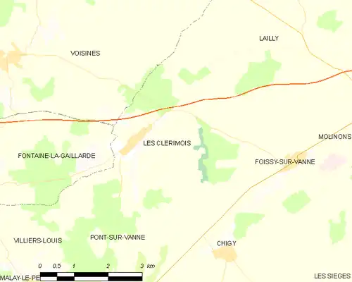 Detailkaart van de gemeente