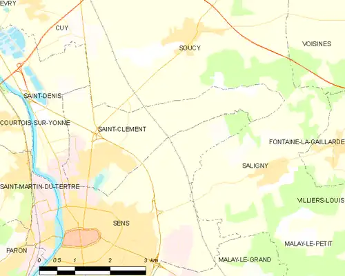 Detailkaart van de gemeente