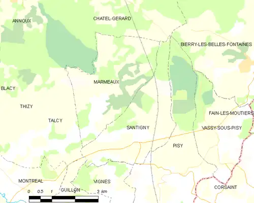 Detailkaart van de gemeente