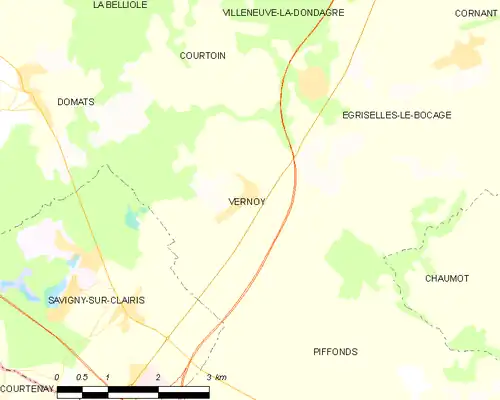 Detailkaart van de gemeente