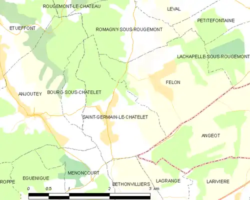Detailkaart van de gemeente