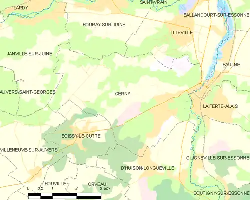 Detailkaart van de gemeente