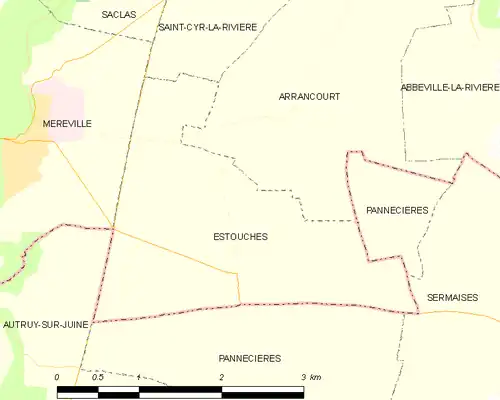 Detailkaart van de gemeente