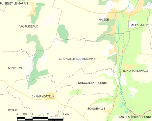 Detailkaart van de gemeente