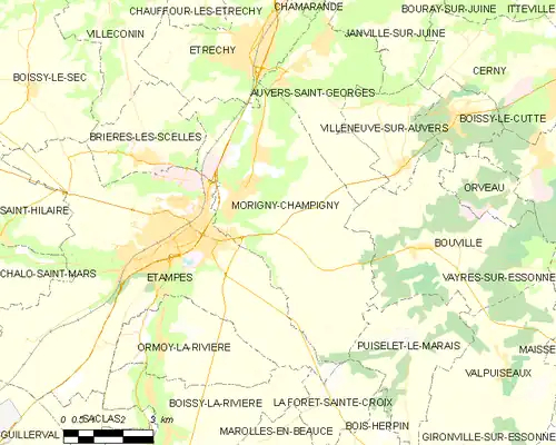 Detailkaart van de gemeente