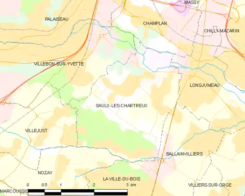 Detailkaart van de gemeente