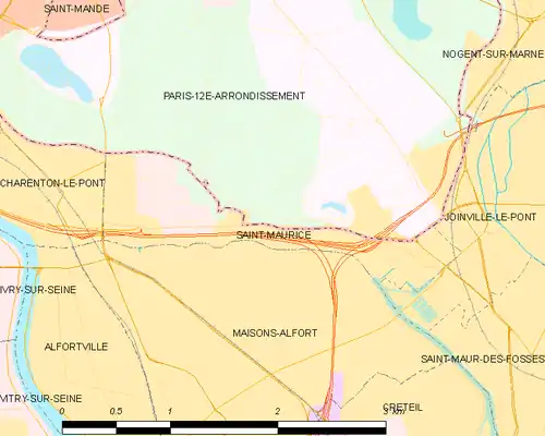 Detailkaart van de gemeente