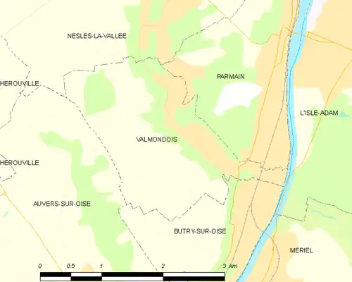 Detailkaart van de gemeente